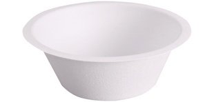 Coupelle en canne à sucre, rond, 250 ml, blanc