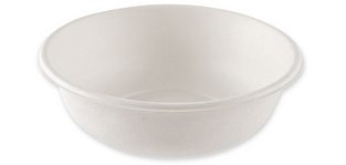 Coupelle en canne à sucre, rond, 850 ml, blanc