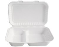 Lunchdoos van suikerriet, 2 vakken, met deksel