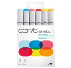Sketch marker - kit van 6 'Perfect Primaries'