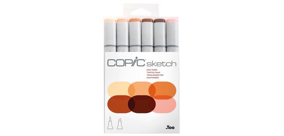Sketch marker, set of 6 'Skin tones'