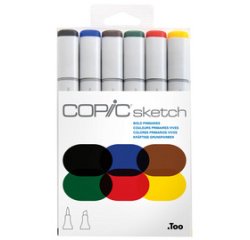 Marqueur sketch, kit de 6 'Blodt Primaries'