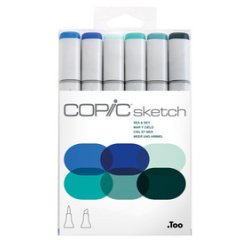 Sketch marker - kit van 6 'Sea & Sky'