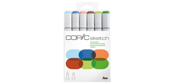 Marqueur sketch, kit de 6 'Earth Essentials'