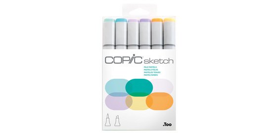 Sketch marker, set of 6 'Pale Pastels'