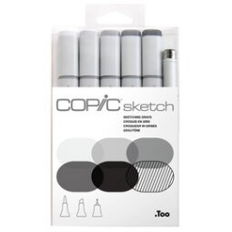 Sketch marker - kit van 6 'Sketching Grays'