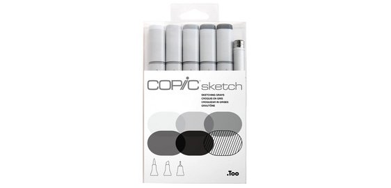 Sketch marker - kit van 6 'Sketching Grays'