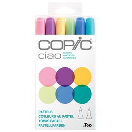 Marqueur ciao, kit de 6 'Pastels'