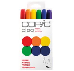 Marqueur ciao, kit de 6 'Primary'
