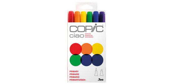 Ciao marker, set of 6 'Primary'