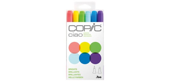 Marqueur ciao, kit de 6 'Brights'