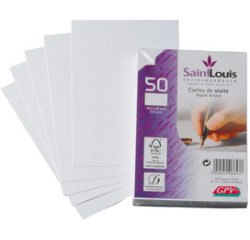 Cartes de visite Saint Louis, 82 x 128 mm, blanc