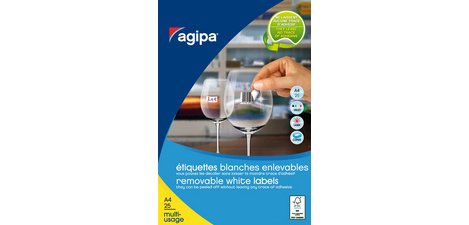Etiquette universelle, 22 x 16 mm, enlevable, blanc
