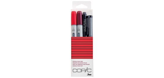 Marqueur ciao, kit de 4 'Doodle Pack Red'