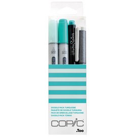 Marker Ciao - kit van 4 'Doodle Pack Turquoise'