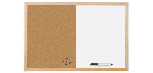 Tableau mixte, cadre en bois, (L)600 x (H)400 mm