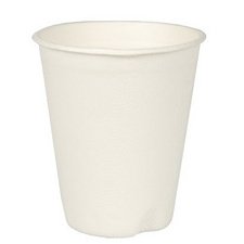 Beker van 'puur' suikerriet, 0,2 l, wit