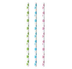 Paille en papier 'Dots', 200 mm, assorti