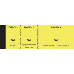Bloc 'Tombola', 50 x 150 mm, jaune canari
