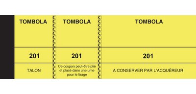 Bloc 'Raffle', 50 x 150 mm, canary yellow
