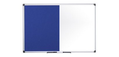 Tableau mixte, tableau blanc / feutre, bleu