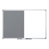 Gemischte Tafel, Whiteboard / Filz, grau
