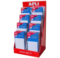 Etiquettes blanches assorties, en présentoir de 160