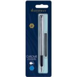 Blister stylo plume GRADUATE chromé + 1 cartouche longue Bleue