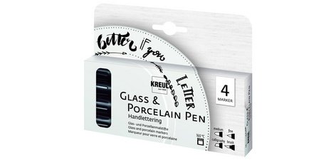 Marqueur pour porcelaine & verre, set de 4