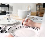 Marqueur pour porcelaine & verre, set de 4