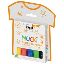 Feutre pour textile petites étoiles 'MUCKI', kit de 5