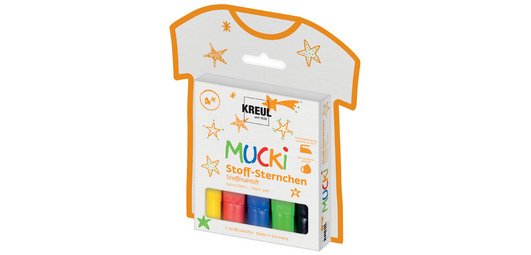 Textile felt small stars 'MUCKI', set of 5