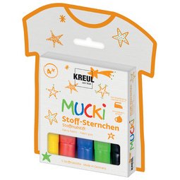 Textielstift met kleine sterren 'MUCKI', set van 5