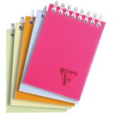 Bloc reliure intégrale Linicolor FRESH en-tête A7 160 pages détachables petits carreaux couverture plastique polypropyène rainuré Couleur aléatoire - Assortis