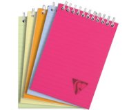 Bloc reliure intégrale Linicolor FRESH en-tête A6 160 pages détachables ligné couverture plastique polypropyène rainuré Couleur aléatoire - Assortis