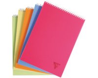 Bloc reliure intégrale Linicolor FRESH en-tête A4 160 pages détachables ligné couverture plastique polypropyène rainuré Couleur aléatoire - Assortis