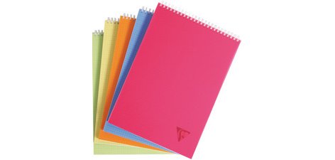 Bloc reliure intégrale Linicolor FRESH en-tête A4 160 pages détachables ligné couverture plastique polypropyène rainuré Couleur aléatoire - Assortis