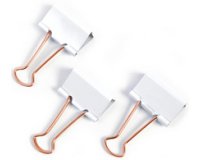 Pince double-clip, (L)19mm, blanc/or rose, 80 pièces