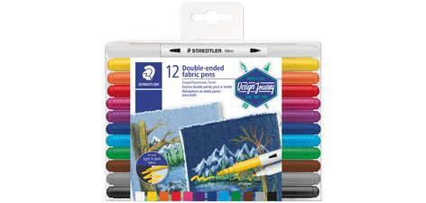 Feutre double pointe textile, étui de 12