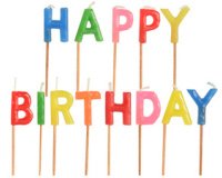 Candle for birthday cake 'Happy Birthday'