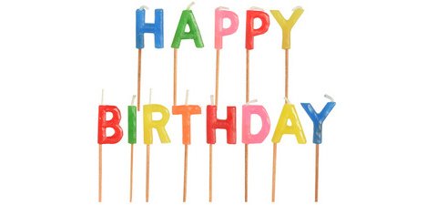 Kerze für Geburtstagskuchen 'Happy Birthday'