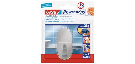 Powerstrips Crochet adhésif LARGE, métal, rectangulaire