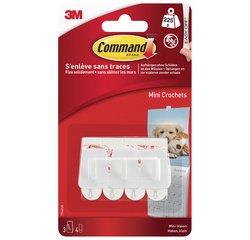 Mini-ophanghaakje 3M, plastic, maat S, wit