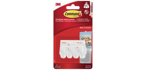 Mini-ophanghaakje 3M, plastic, maat S, wit