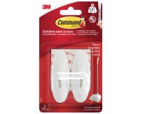 Command crochets avec pointe métal, taille moyenne, blister de 2 crochets et 4 lagnuettes