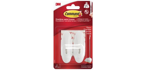 3M  Crochet avec pointe en métal, blanc, taille: M