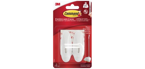 3M  Crochet avec pointe en métal, blanc, taille: M