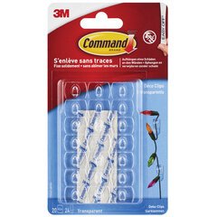 Blister de 20 mini crochets déco transparents Command™. S'enlève sans trace