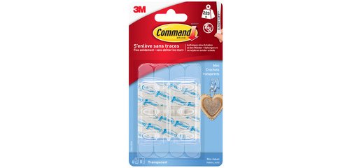 3M  Mini-crochet, plastique, taille S, transparent