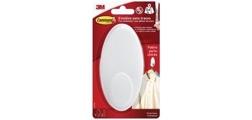 3M  Crochet pour vêtement, plastique taille XL blanc